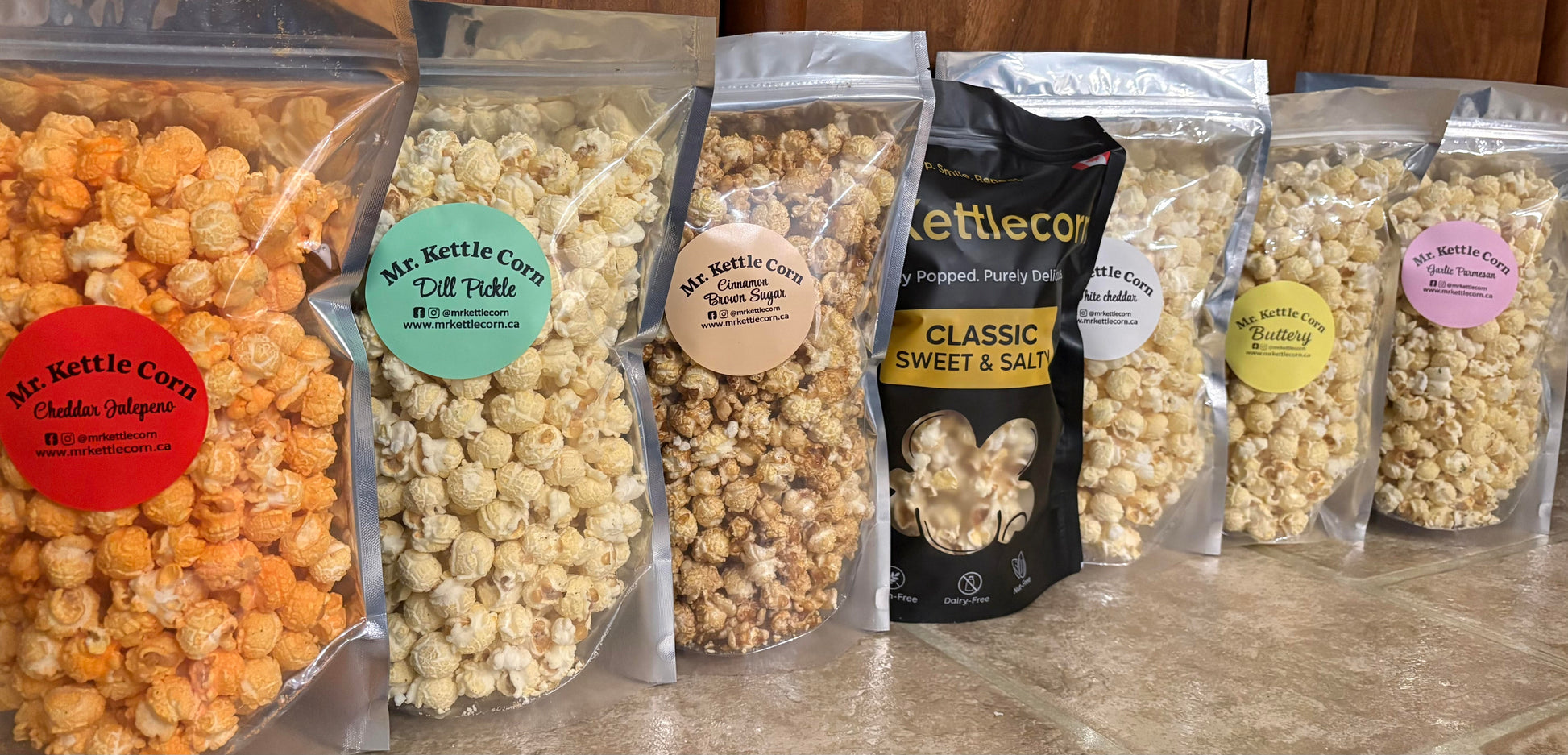 freshly popped kettle corn in large batch