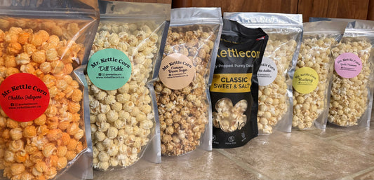 freshly popped kettle corn in large batch